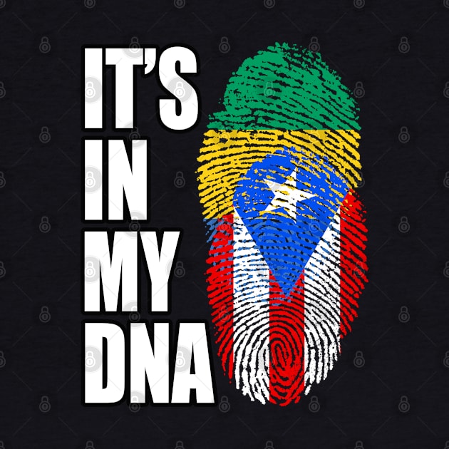 Puerto Rican And Gabonese Mix DNA Flag Heritage by Just Rep It!!